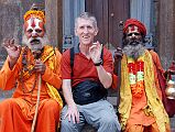 Kathmandu Durbar Square 02 04 Jerome Ryan With Two Hindu Sadhus 